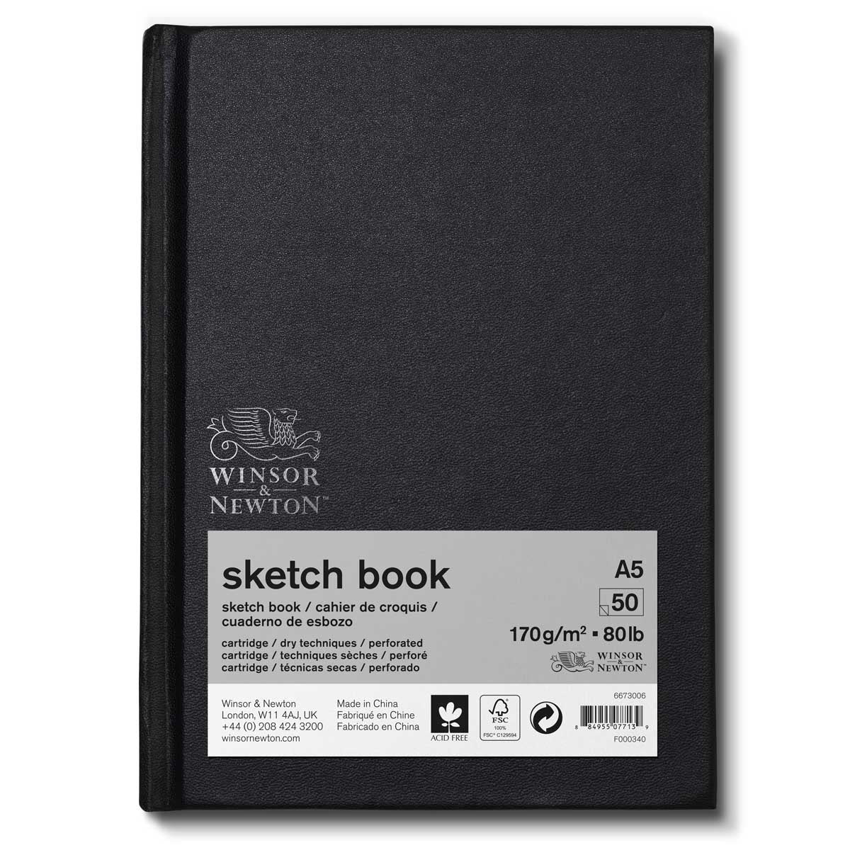 Winsor und Newton - Hardback Sketch Book 170GSM - A5 gebunden