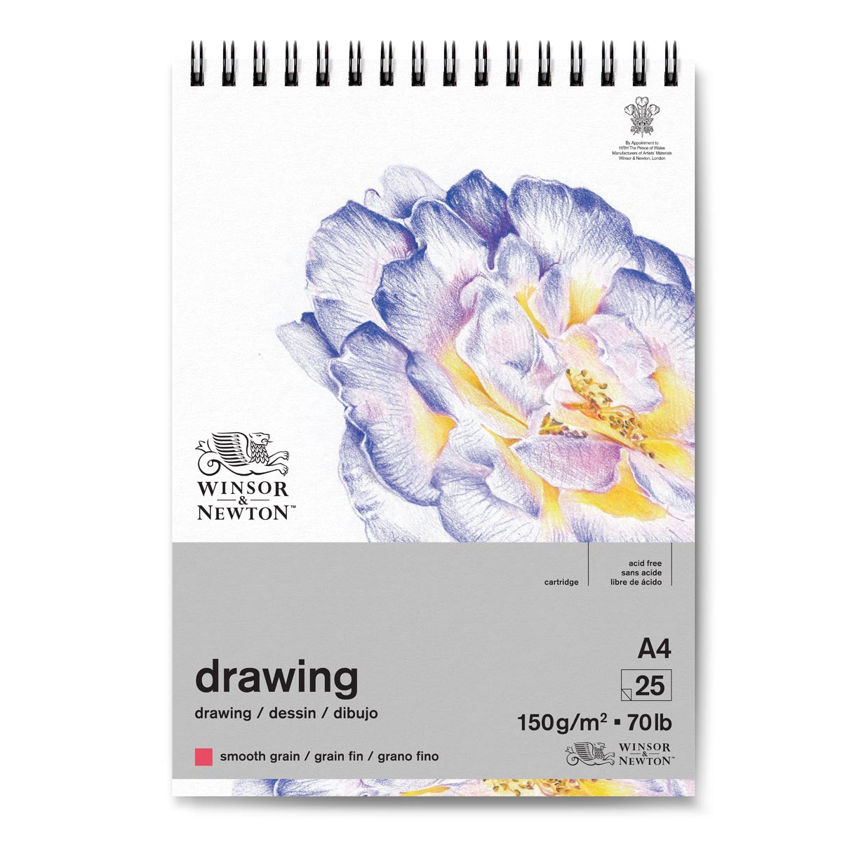 Winsor and Newton - Smooth Surface Cartridge 150gsm Spiral Pad - A4