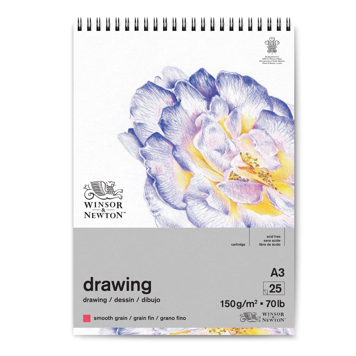 Winsor and Newton - Smooth Surface Cartridge 150gsm Spiral Pad - A3