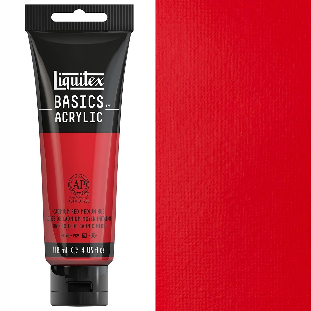 Liquitex - Basics Acrylfarbe - 118 ml Cadmium Red Medium Farbton