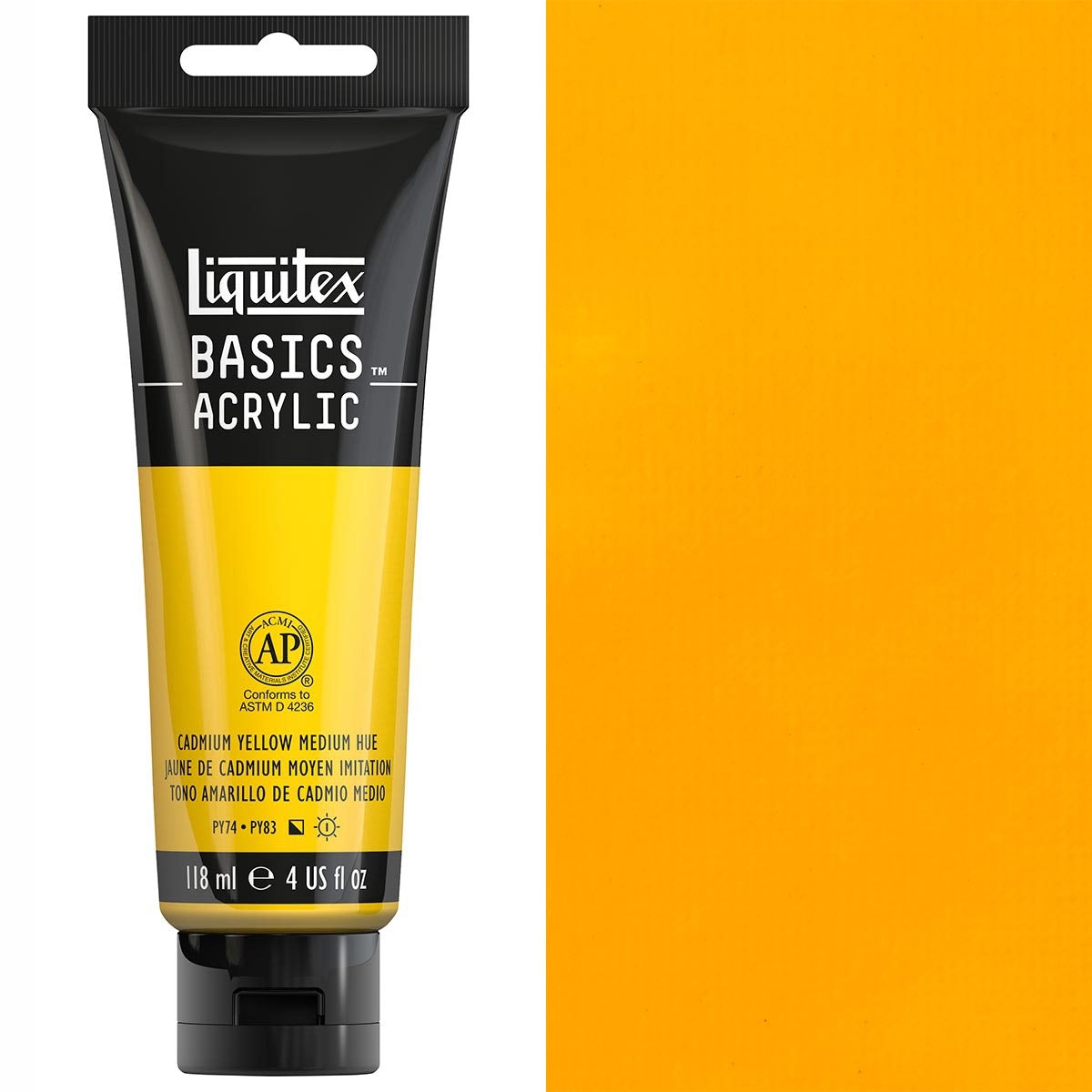 Liquitex - Basics Colore acrilico - tonalità media gialla da 118 ml di cadmio