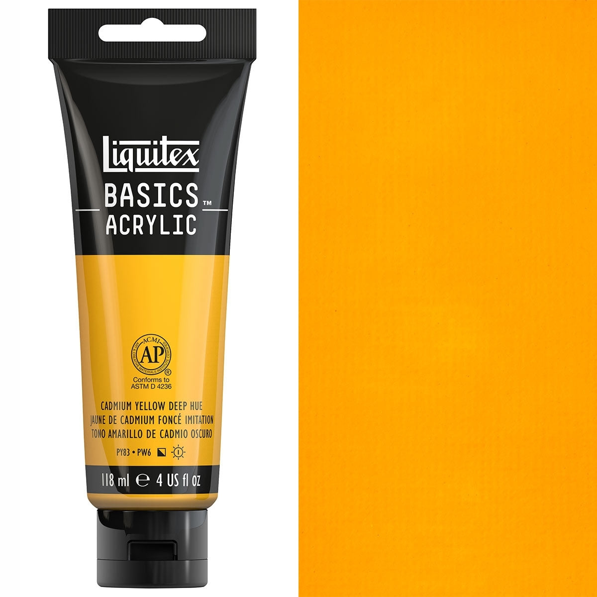 Liquitex - Basics Colore acrilico - tonalità profonda gialla da 118 ml di cadmio