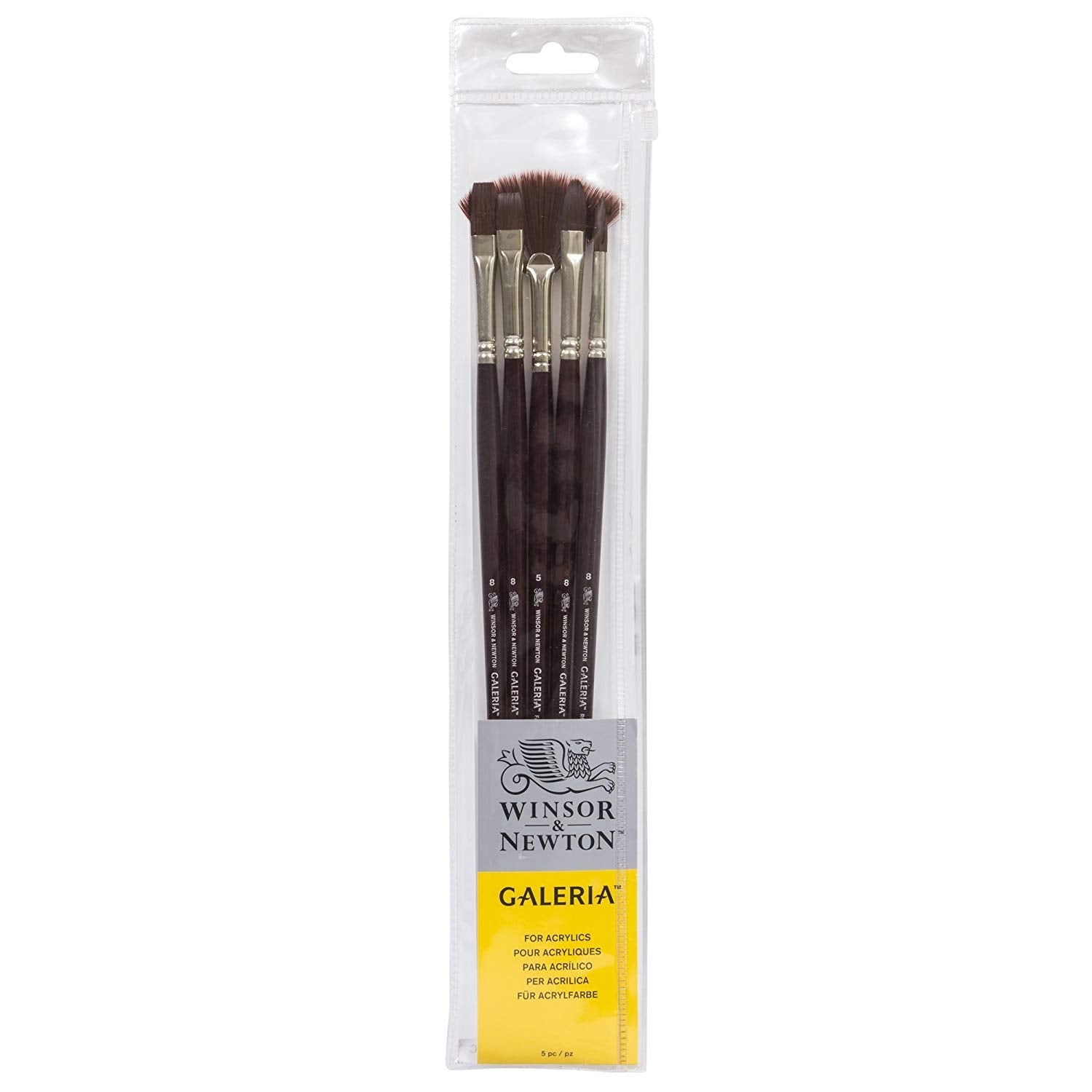 Winsor and Newton - Galeria Long Handle Acrylic 5x Brush - Set 2