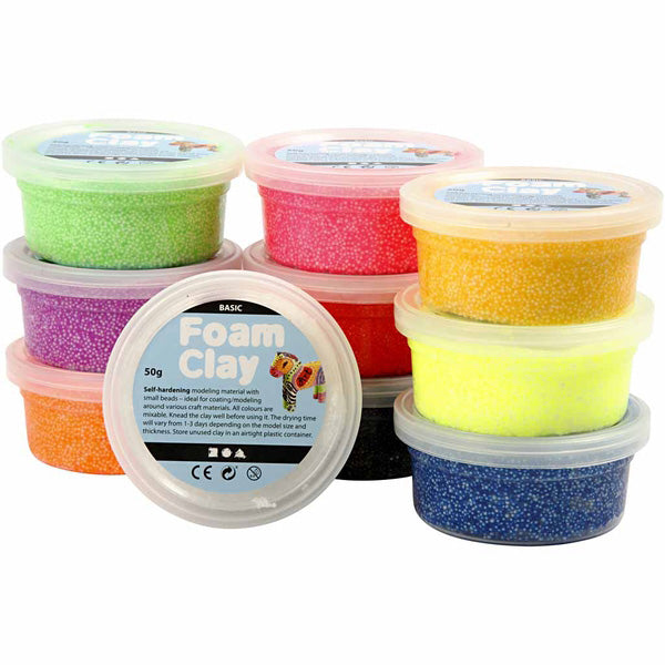 Create Craft - Foam Clay - Assortment -assorted colours -10x35 g