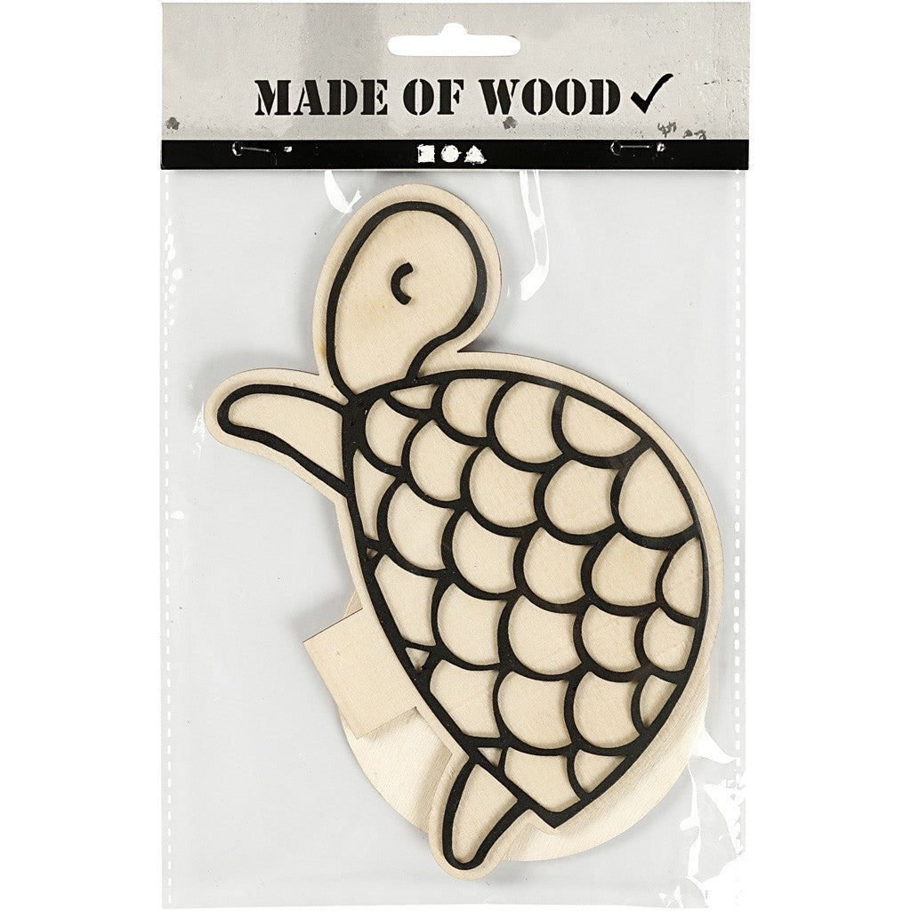 Create Craft - houten deco -vorm - schildpad H: 10 cm 1