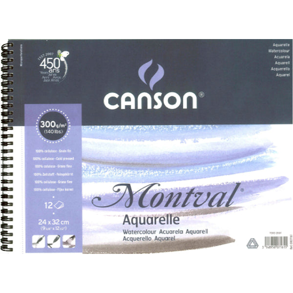 CANSON - MONTVAL - Aquarement PAD - 300GSM 24 X 32CM