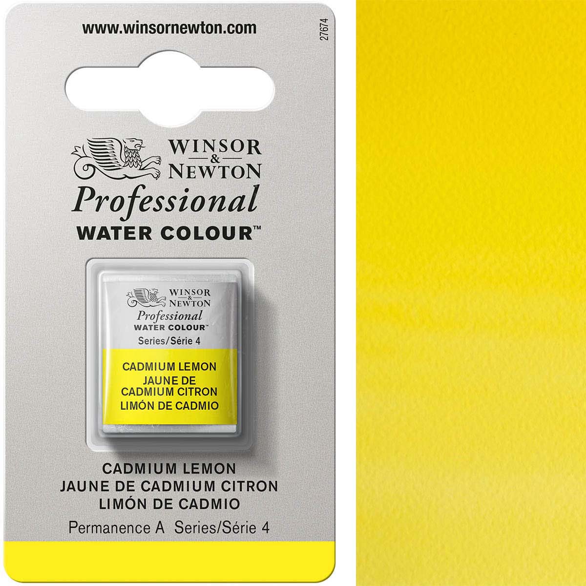 Winsor et Newton - Half Pan de l'aquarelle des artistes professionnels - HP - Cadmium Lemon