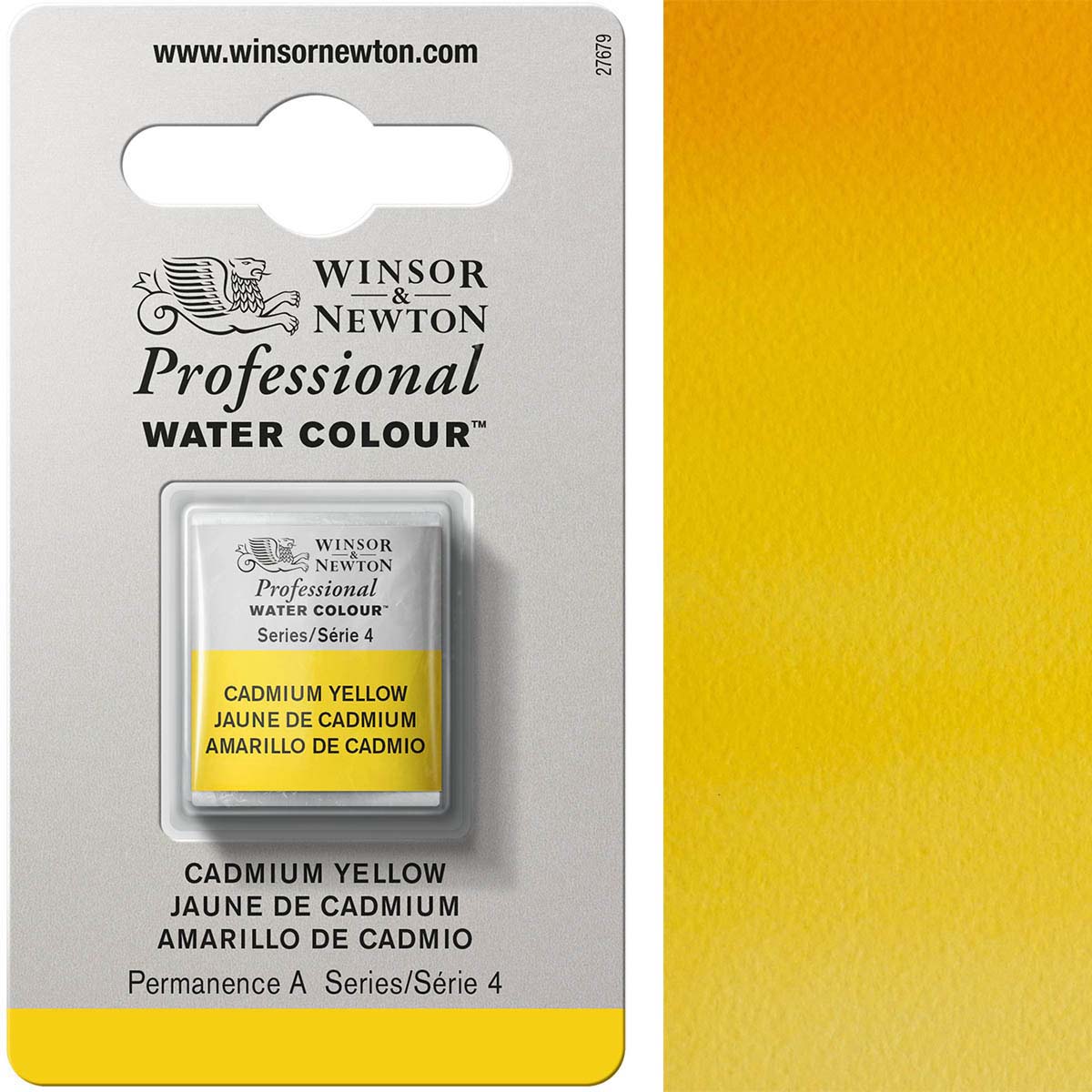 Winsor et Newton - Half Pan de l'aquarelle des artistes professionnels - HP - Cadmium Yellow