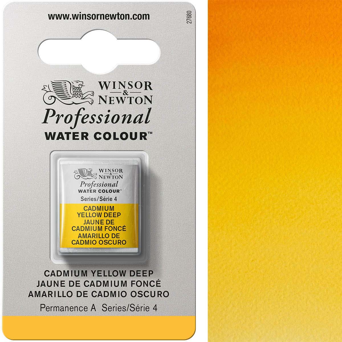 Winsor en Newton - Professional Artists 'Aquarel Half Pan - HP - Cadmium Yellow Deep