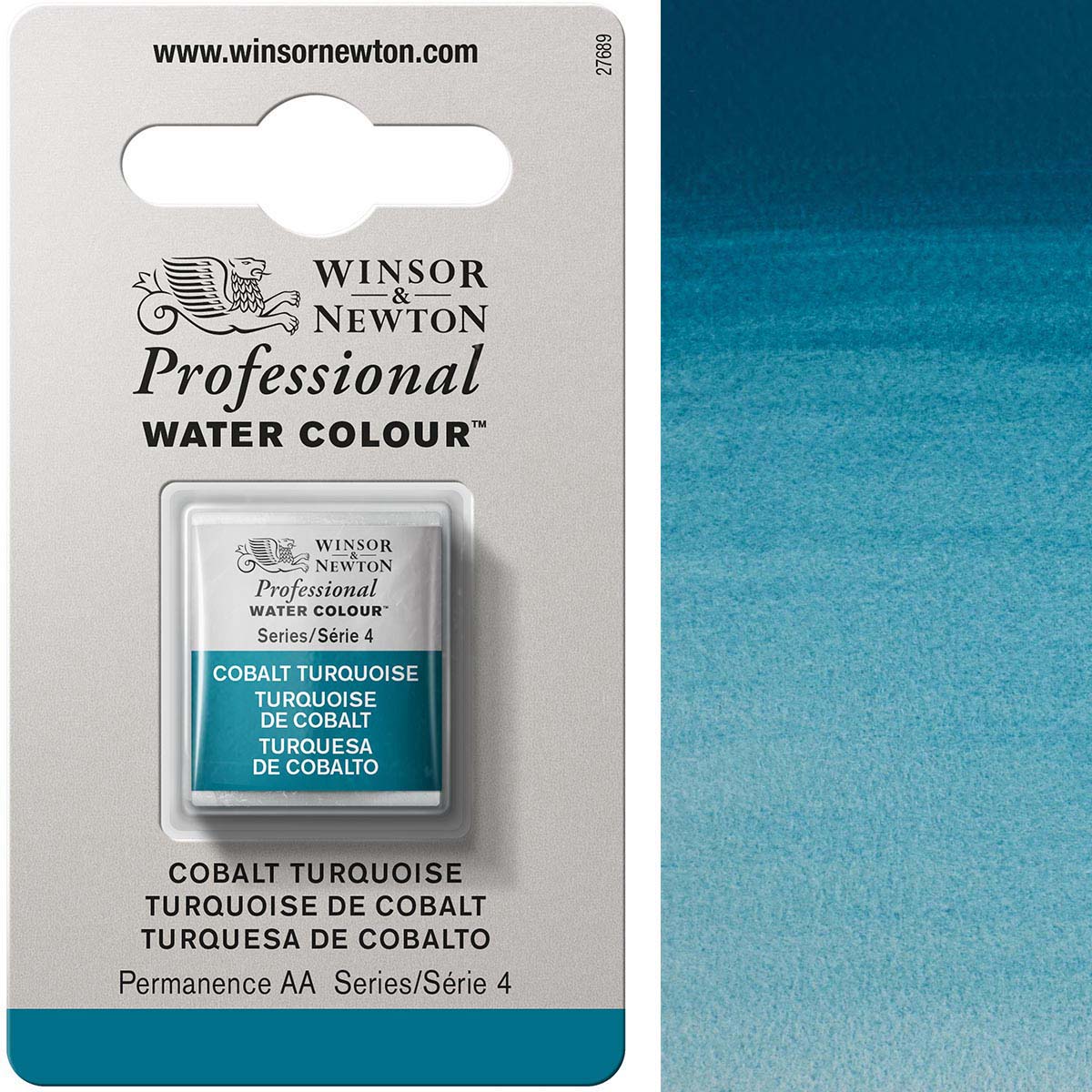 Winsor and Newton - Professional Artists' Watercolour Half Pan - HP - Cobalt Turquoise
