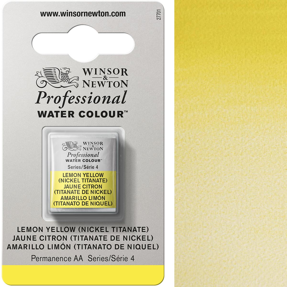 Winsor en Newton - Professional Artists 'Aquarel Half Pan - HP - Lemon Yellow