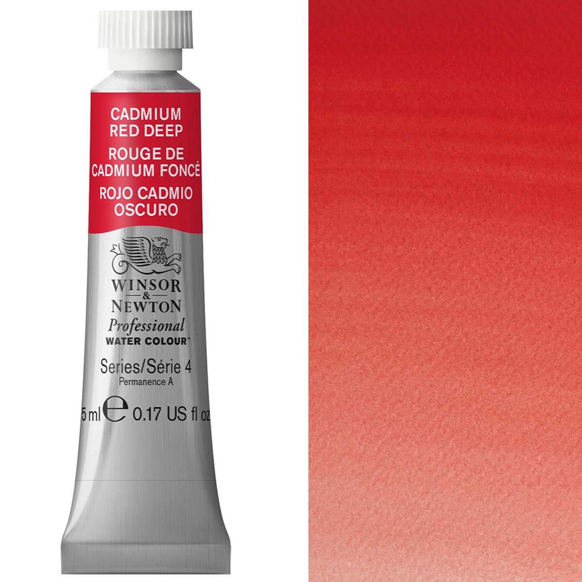 Winsor and Newton - Professional Artists' Watercolour - 5ml - Cadmium Red Deep