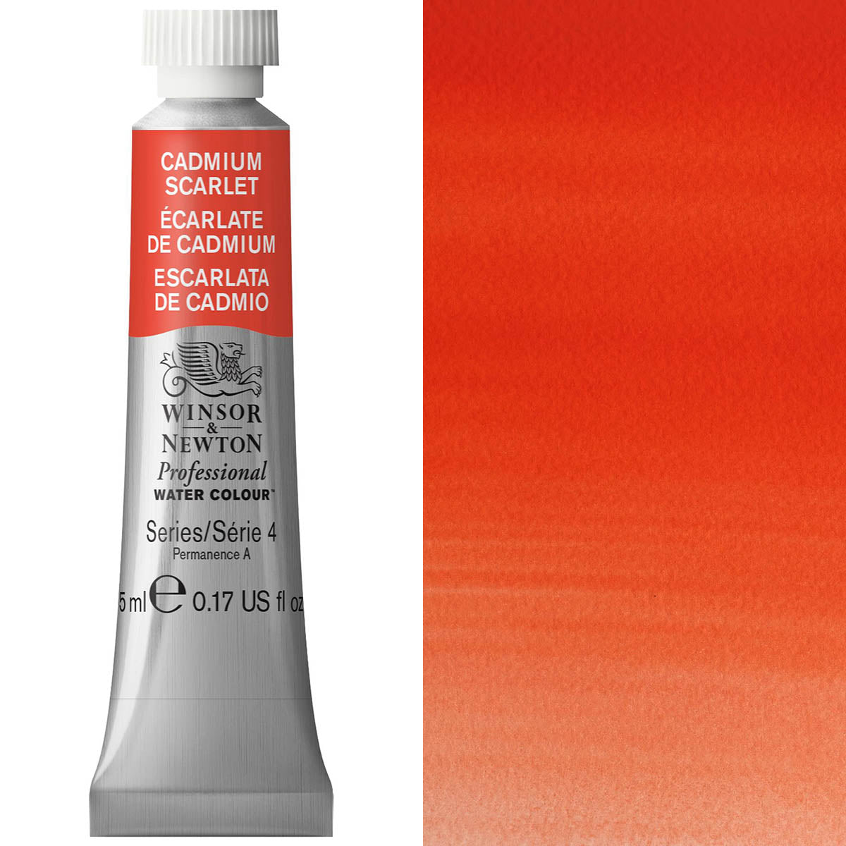 Winsor et Newton - Aquarelle des artistes professionnels - 5 ml - Cadmium Scarlet