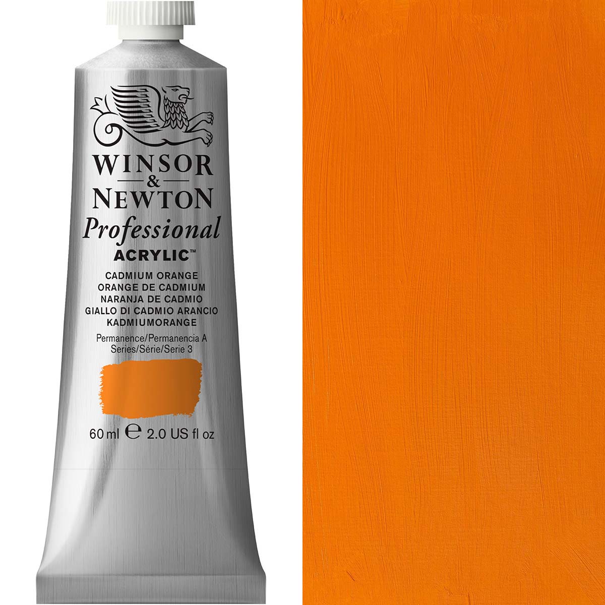 Winsor and Newton - Professional Artists' Acrylic Colour - 60ml - Cadmium Orange