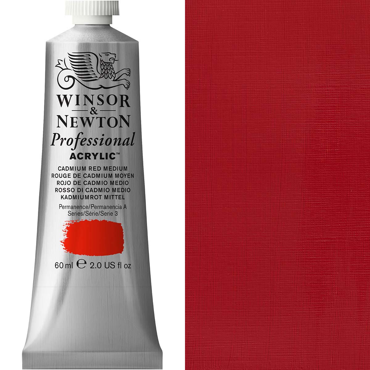 Winsor and Newton - Professional Artists' Acrylic Colour - 60ml - Cadmium Red Medium