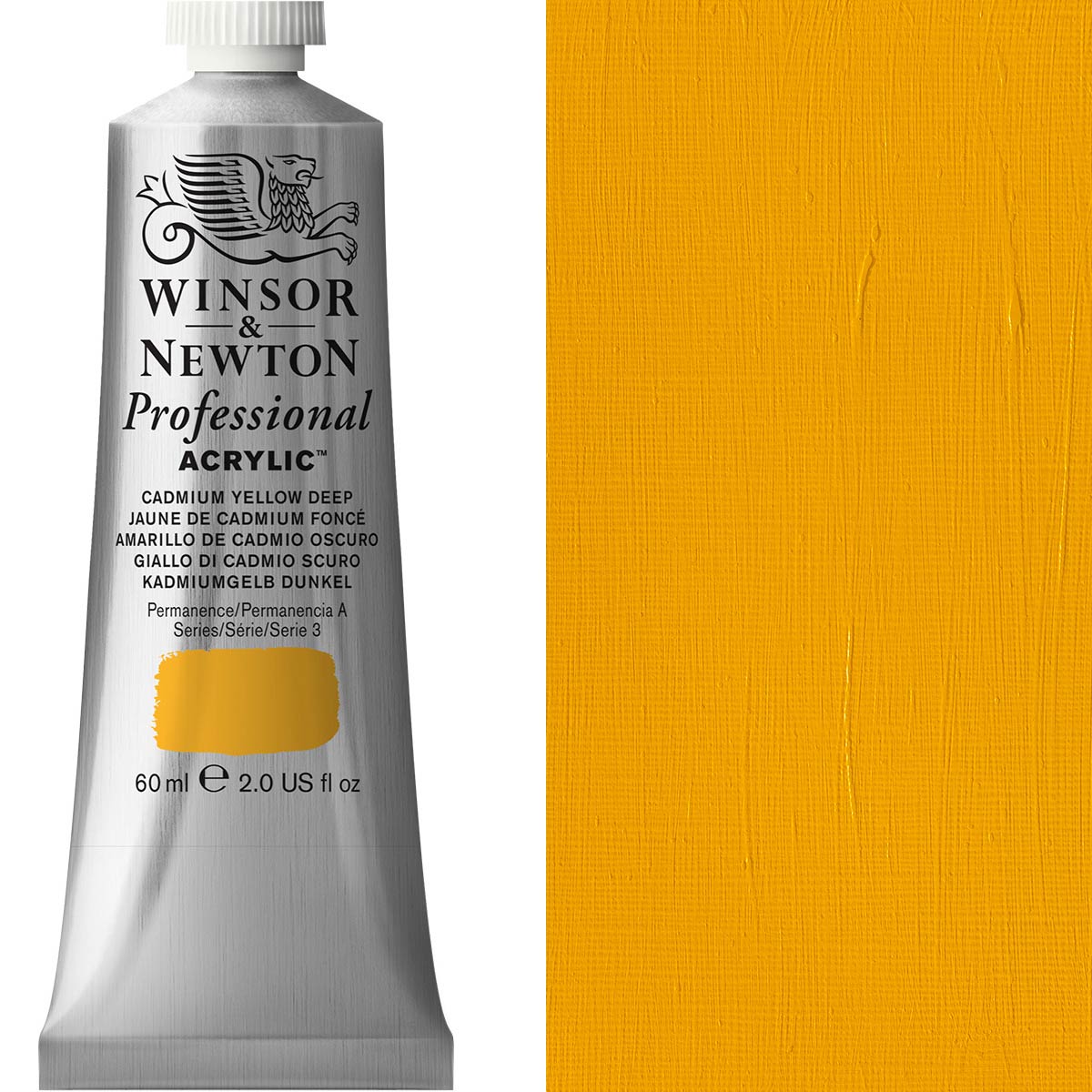 Winsor and Newton - Professional Artists' Acrylic Colour - 60ml - Cadmium Yellow Deep