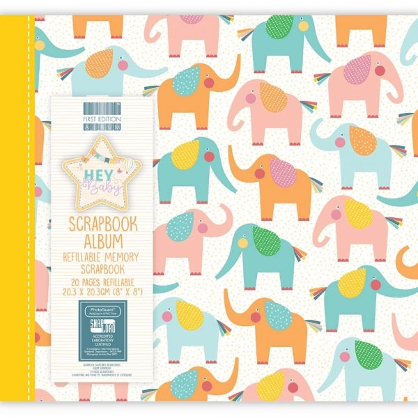 Erstausgabe - Hey Baby Elephants 8 "x 8" Scrapbook Album