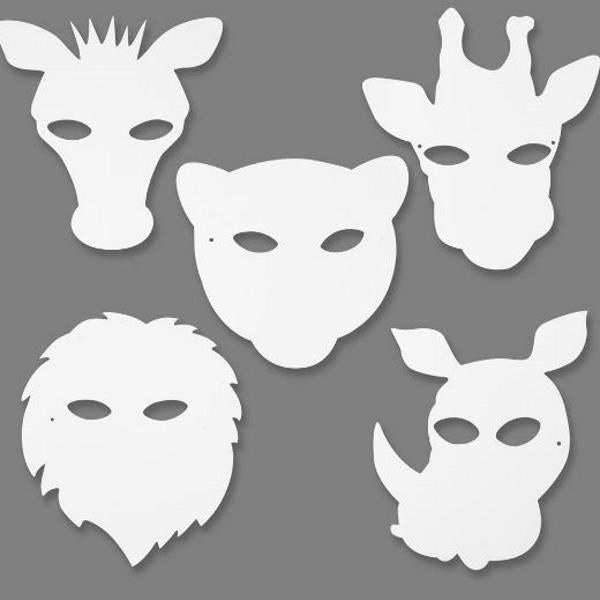 Create Craft - Jungle Animal Masks Paper 16 assortedd
