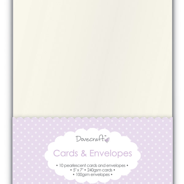 Dovecraft - Cards & Envelopes Pearlescent Rectangle - 5x7 (8 Pk)