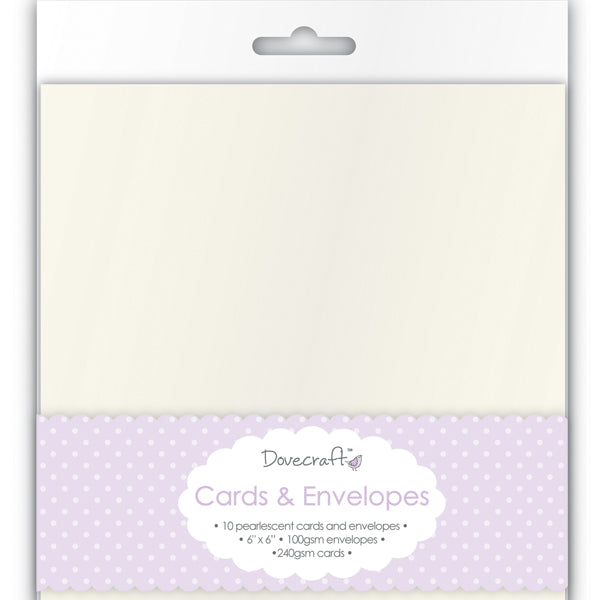 Dovecraft - Cards & Envelopes Pearlescent Square - 6x6 (8 Pk)