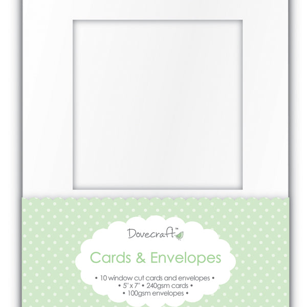 Dovecraft - Cards & Envelopes Square Window - 5x7 (10 Pk)