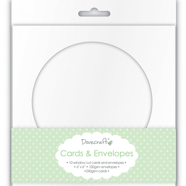 Dovecraft - Cards & Envelopes Circle Window-  6x6 (10 Pk)