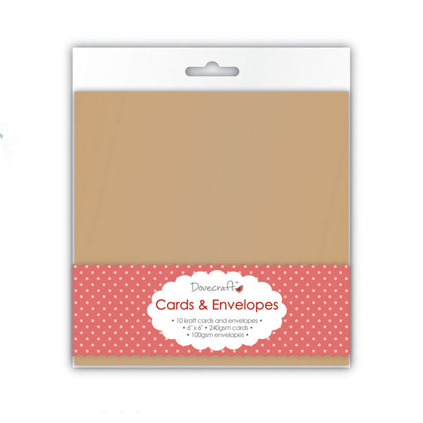 Dovecraft - Cards & Envelopes Natural Brown Kraft Square - 6x6 (10 Pk)