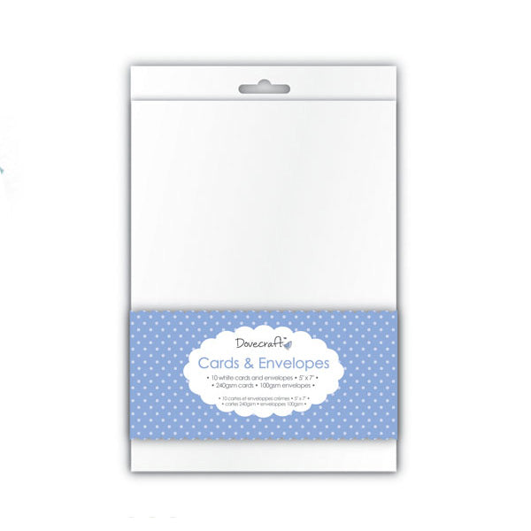 Dovecraft - Cards &  Envelopes White Rectangle - 5x7 (10 Pk)