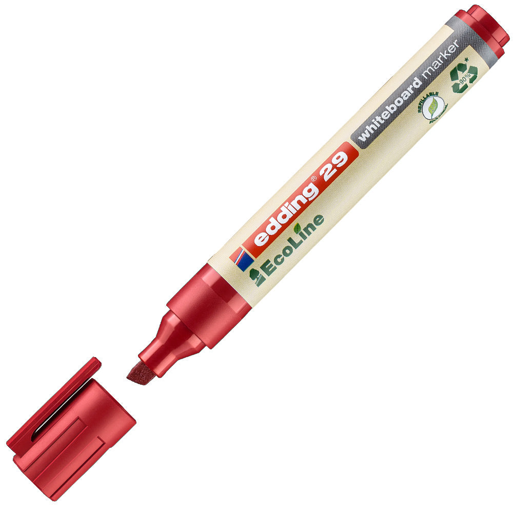 Edding 29 EcoLine Chisel Nib Whiteboard Marker rosso 002