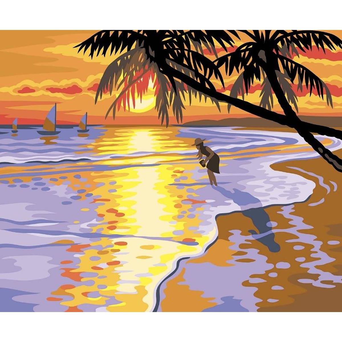KSG - grande peinture par numéros - coucher de soleil hawaïen