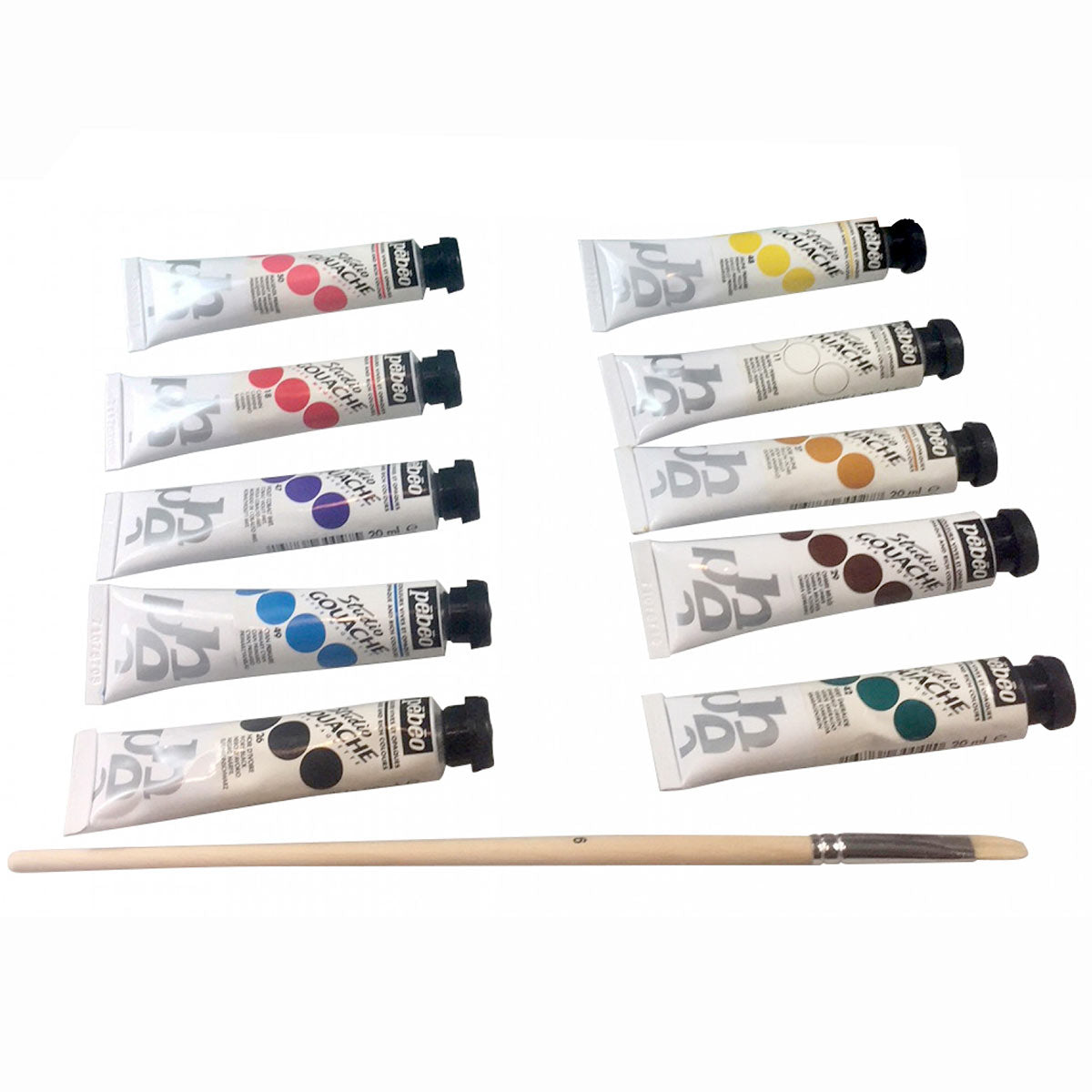 PEBEO Studio Gouache Starter Schilderij Set 10 x 20ml tubes en borstel, 20 ml (Pack van 10 PEBEO Studio Gouache Starter Schilderij Set 10 x 20ml tubes en borstel, 20 ml (Pack van 10