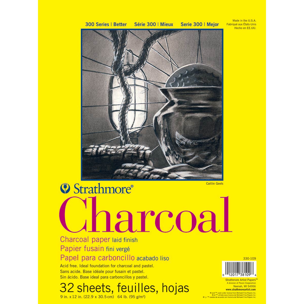 Strathmore - 300 Charcoal Pad 95gsm 9x12" 32 sheets