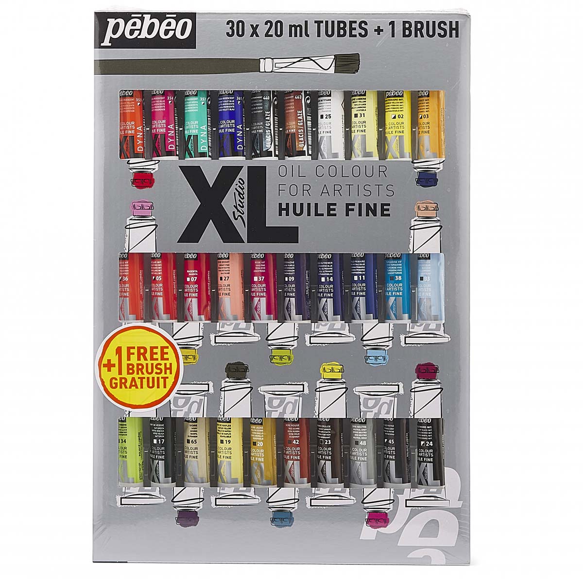 Pebeo - XL Set di colori ad olio fini 30x20ml Tubi