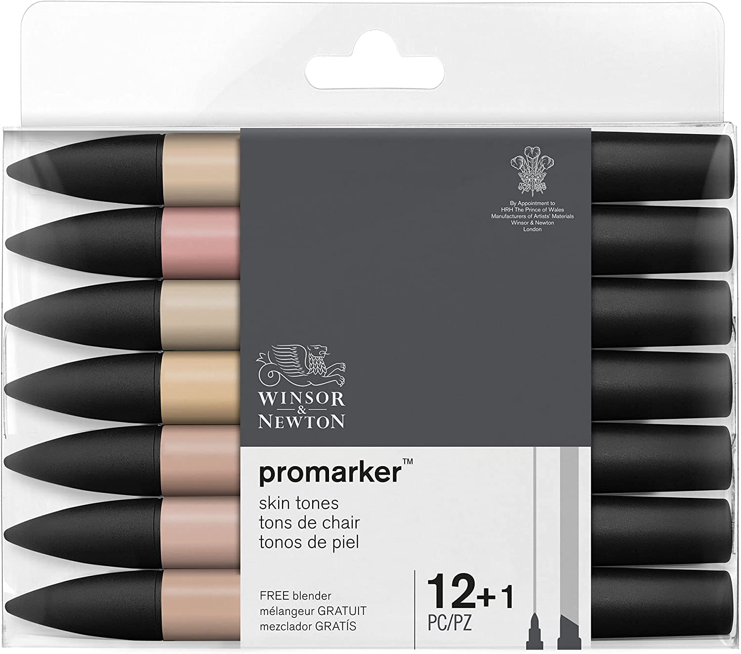 Winsor &amp; Newton - ProMarker 12 + 1 set di toni della pelle