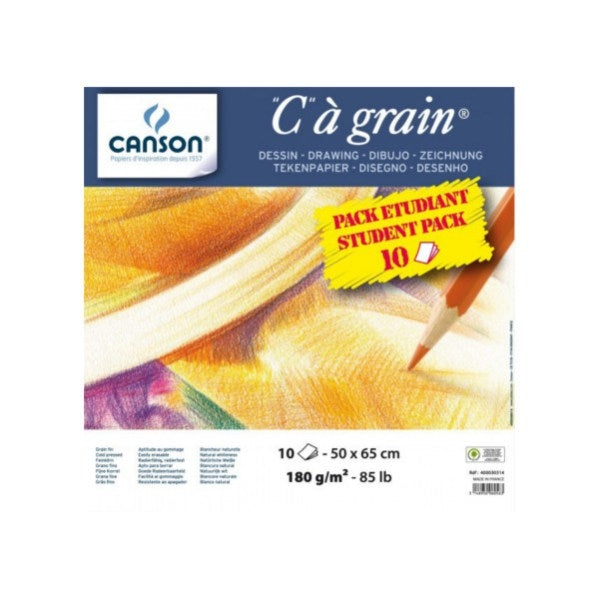 Canson - CA Grain Student Pack - 180gsm 50 x 65cm