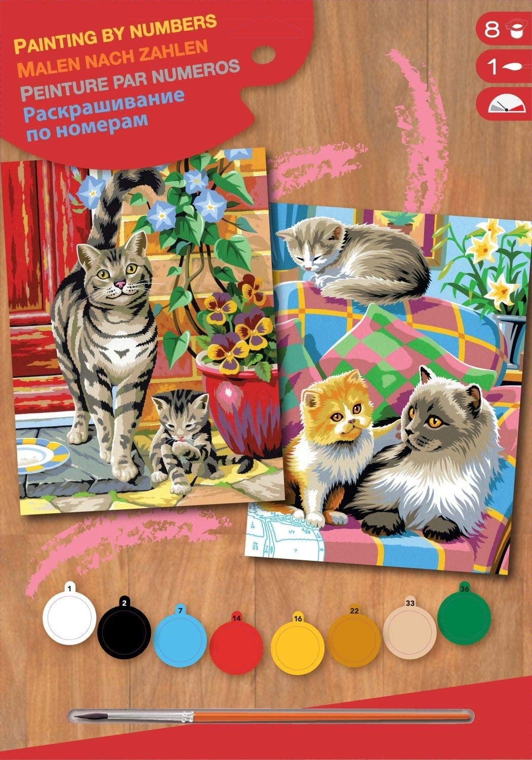 KSG - Twin Pack - Medium Painting By Numbers - Cats