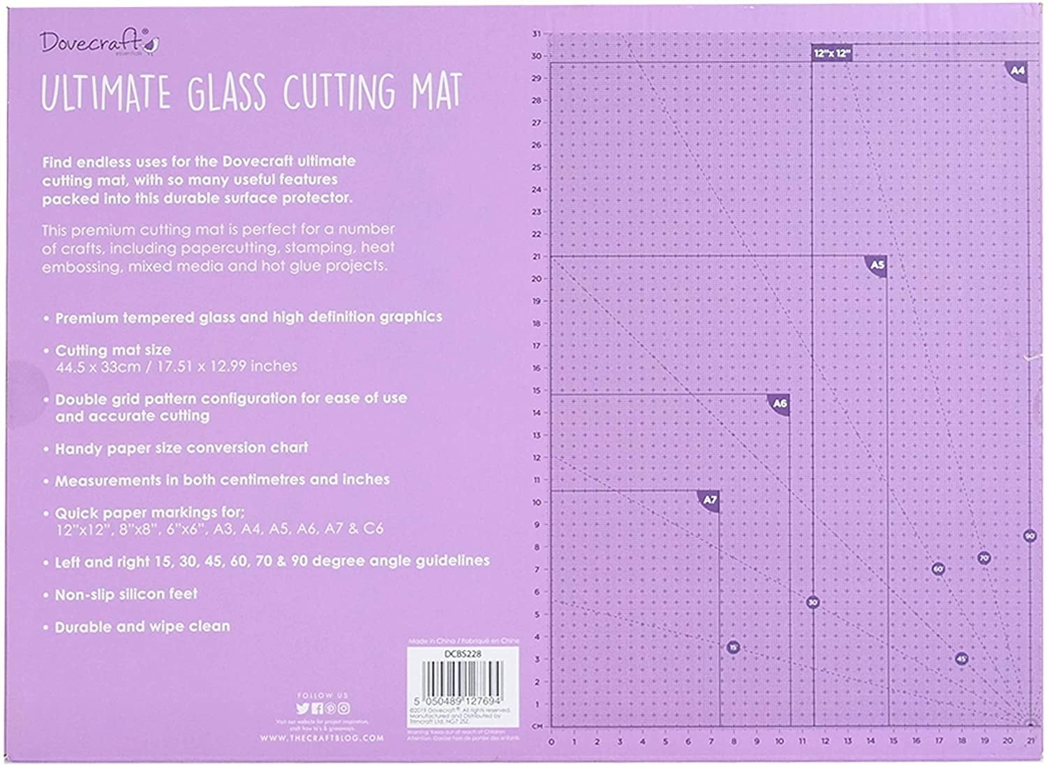 Dovecraft A3 Tempered Glass Cutting Mat - Crafting Surface