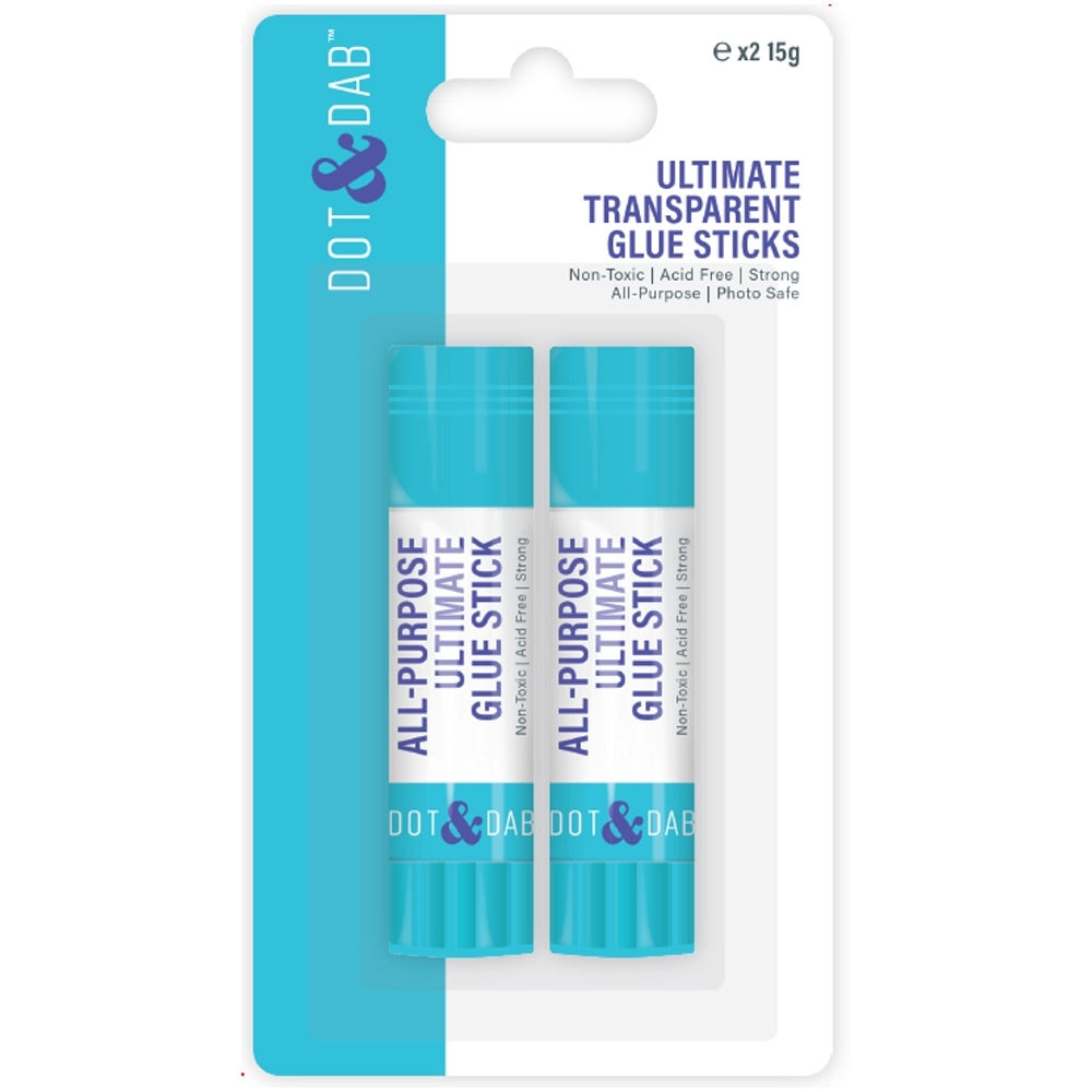 Dot & Dab - Transparent Glue Stick x2 15g