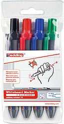 Edding12 - Intrekbare whiteboard marker - Wallet van 4 (001-004)