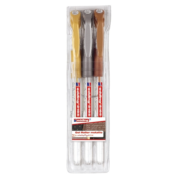 edding - 2185 Set of 3 Gel Roller Pens  (053-054-055)