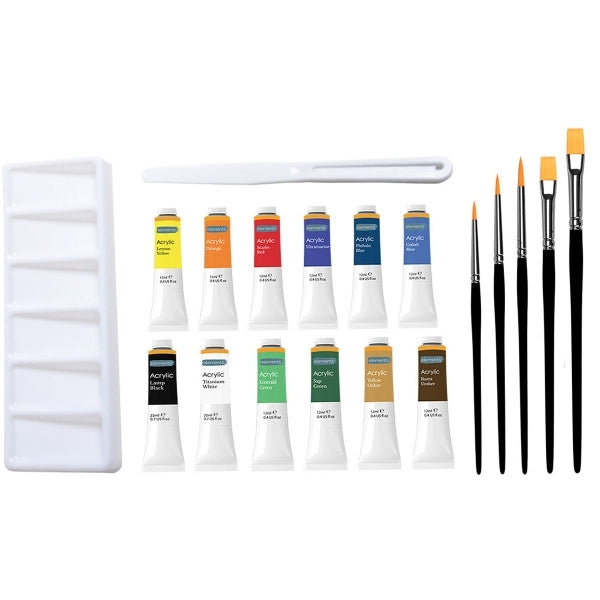 Elements  Acrylic Paint Starter Set with storage box
