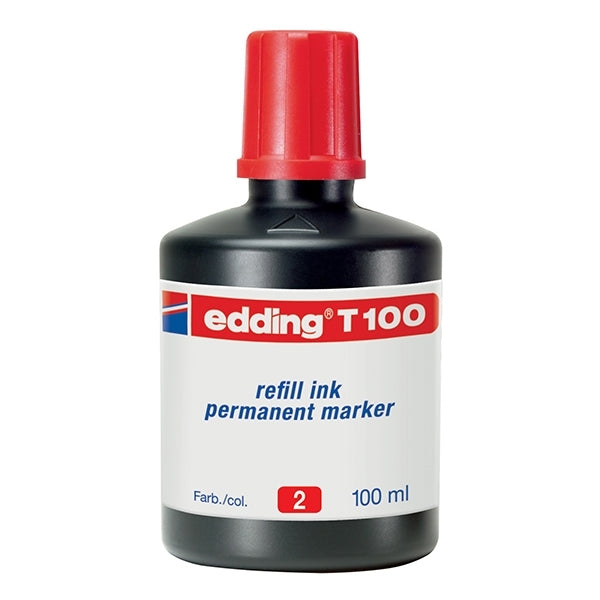 EDDING - T100 Permanent Marker Nachfüllinte Rot 002