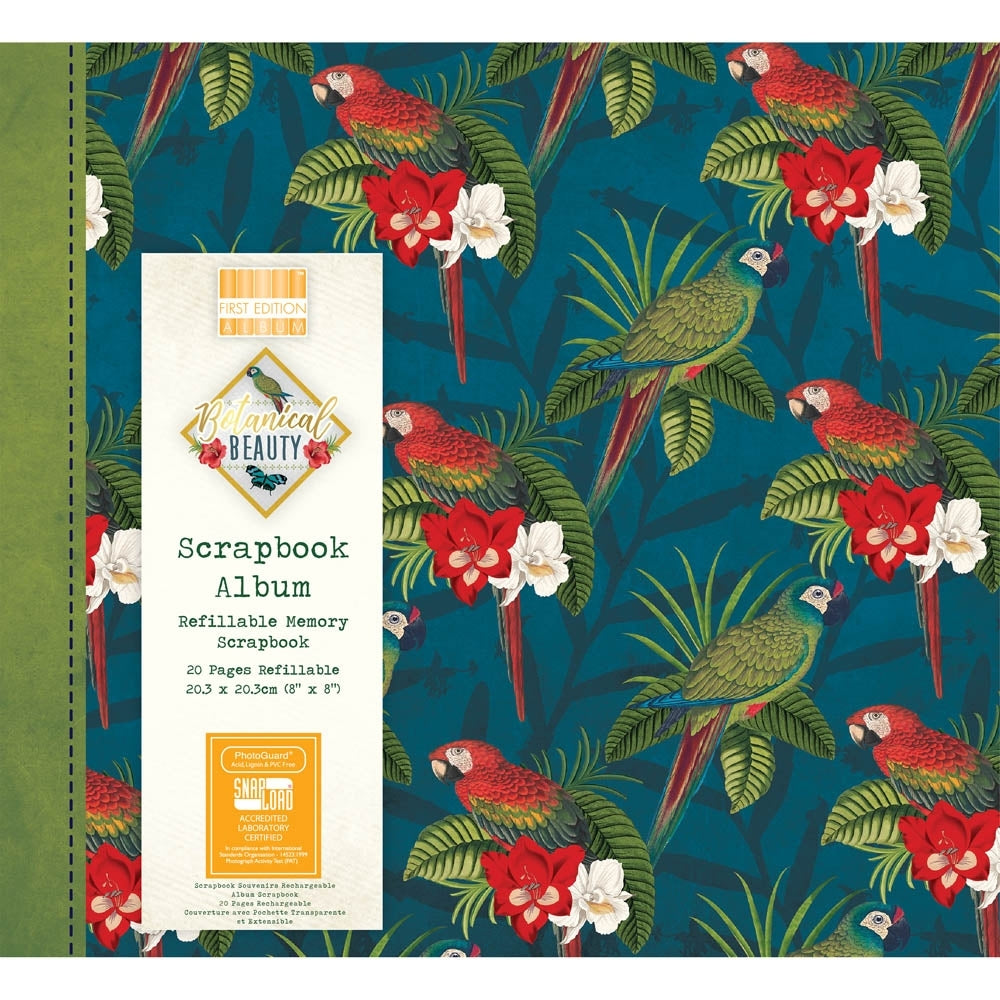 First Edition - 8x8 Album - Botanical Beauty Parrots