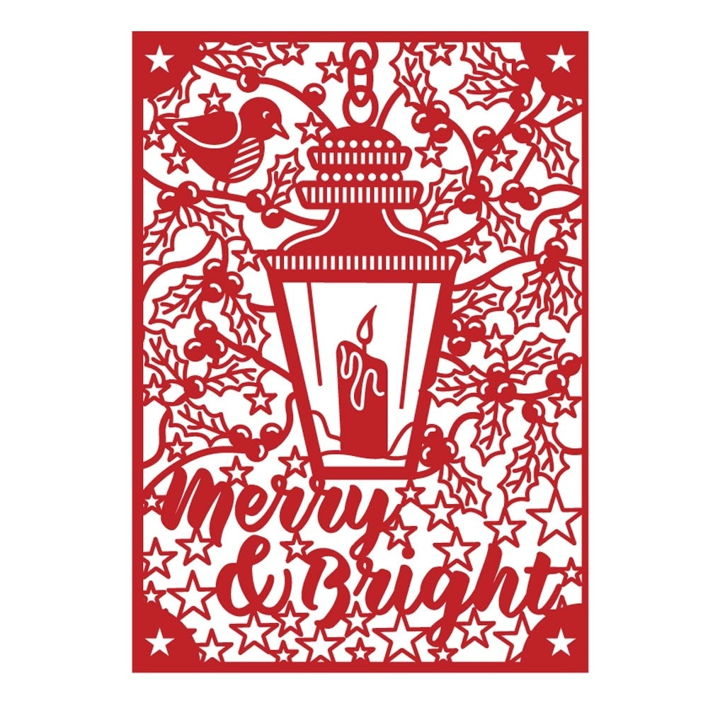Prima edizione - Craft Christmas A Card Die - 5x7 Merry & Bright