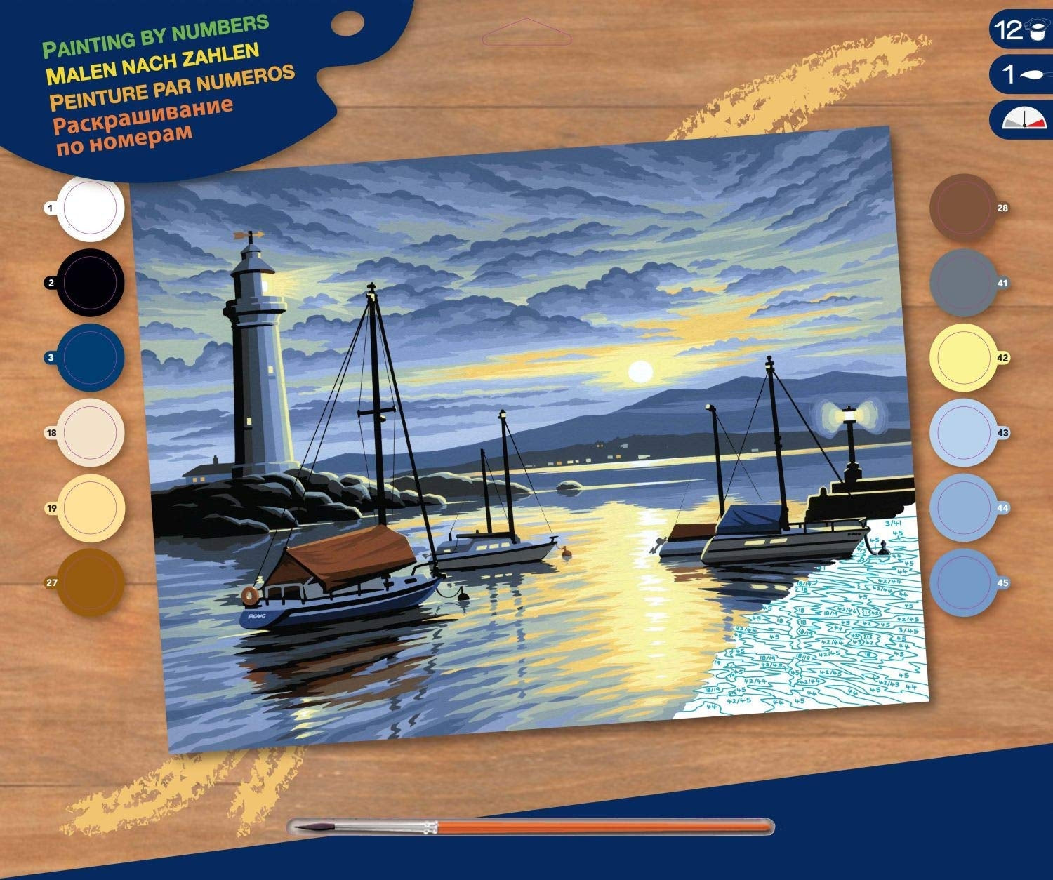 KSG - Large Painting By Numbers - Harbour at Sunrise
