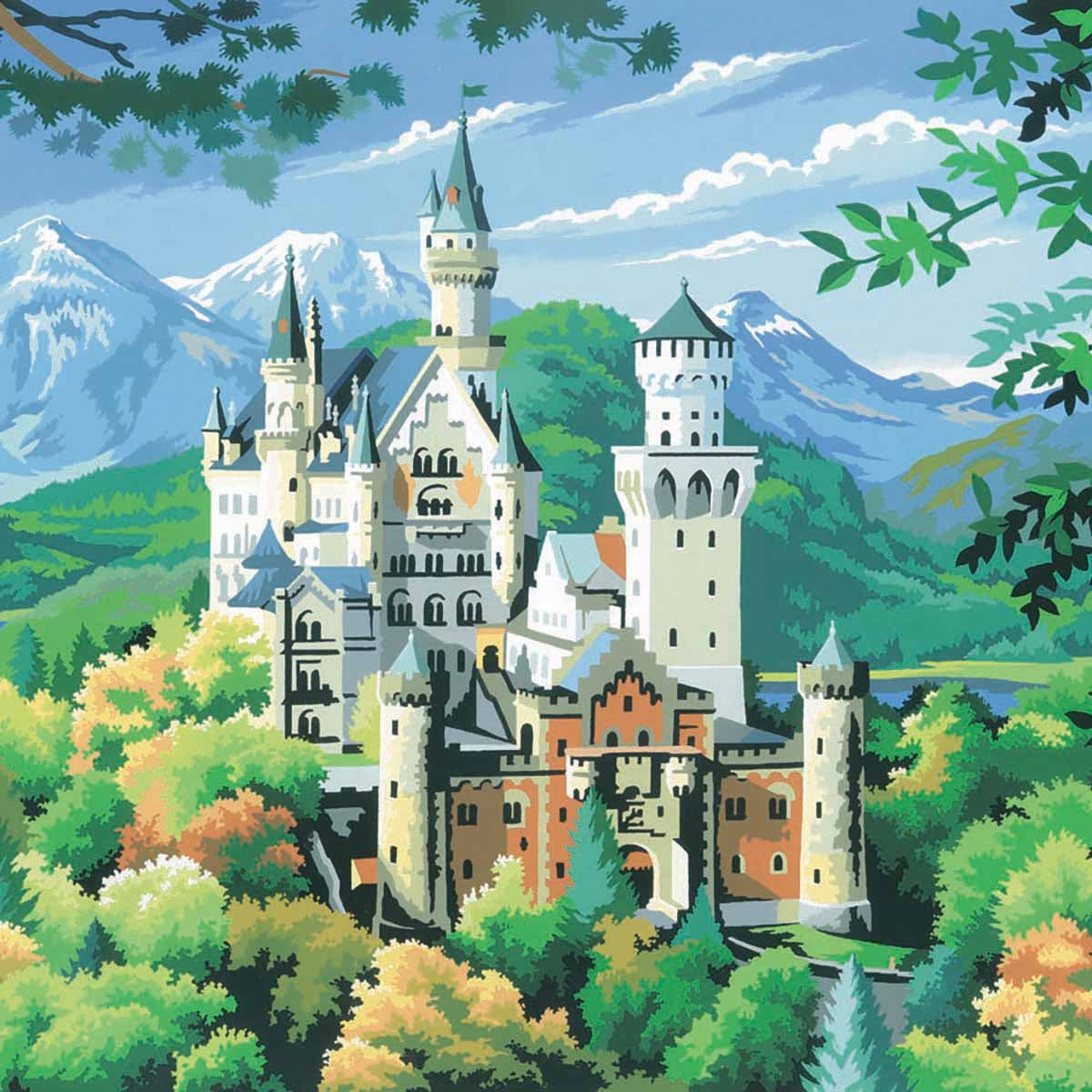 KSG - Groot schilderij op getallen - Neuschwanstein Castle