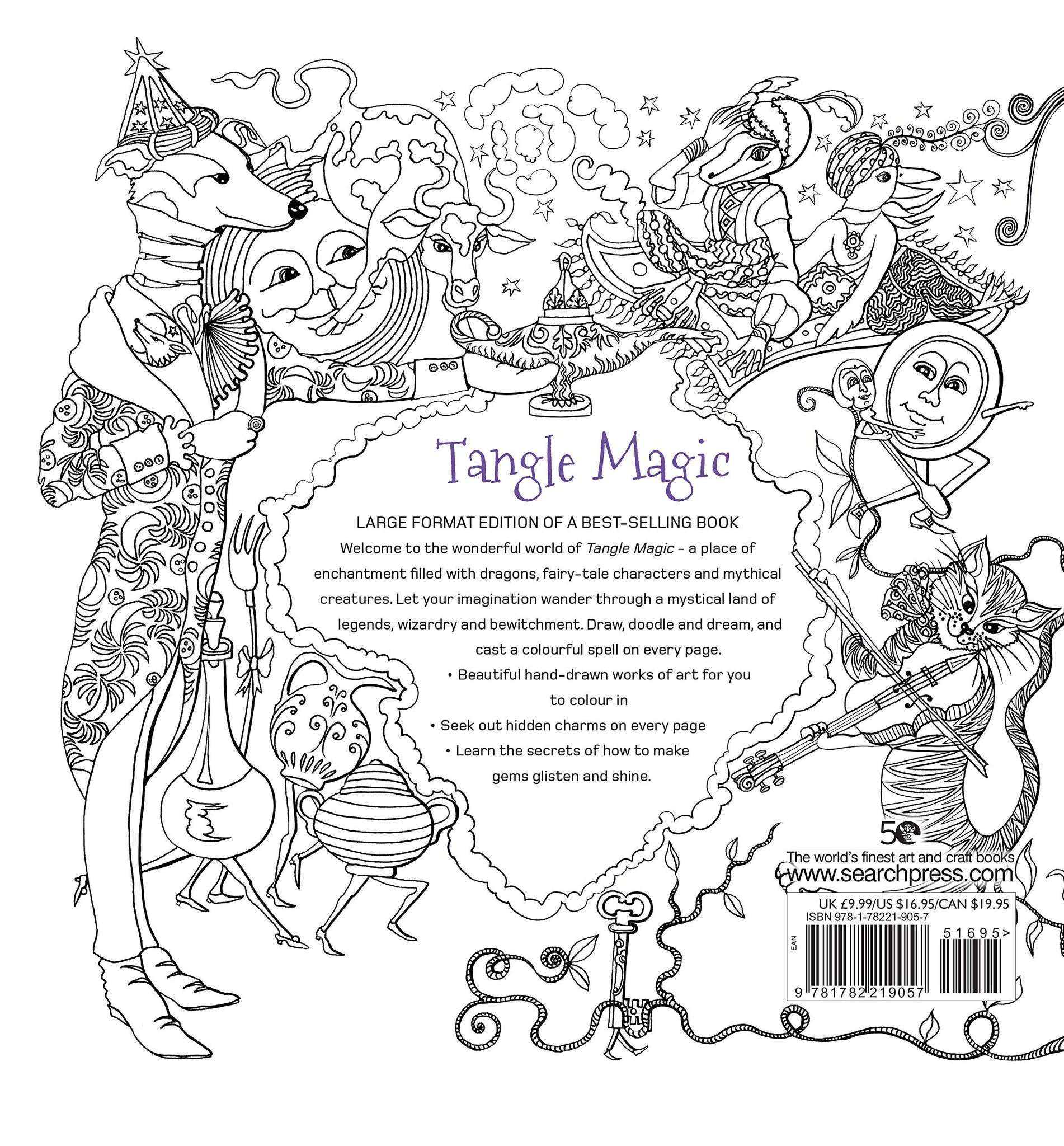 Cerca Press Books - Libro da colorare Tangle Magic - Grande Formato