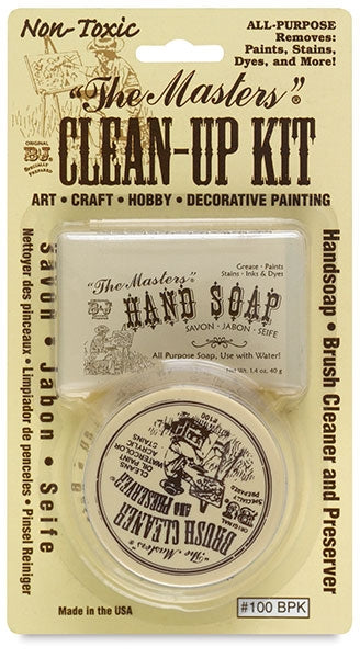 Kit di pulizia dei master - sapone per mani e detergente per spazzole 1,4 once e 1 once