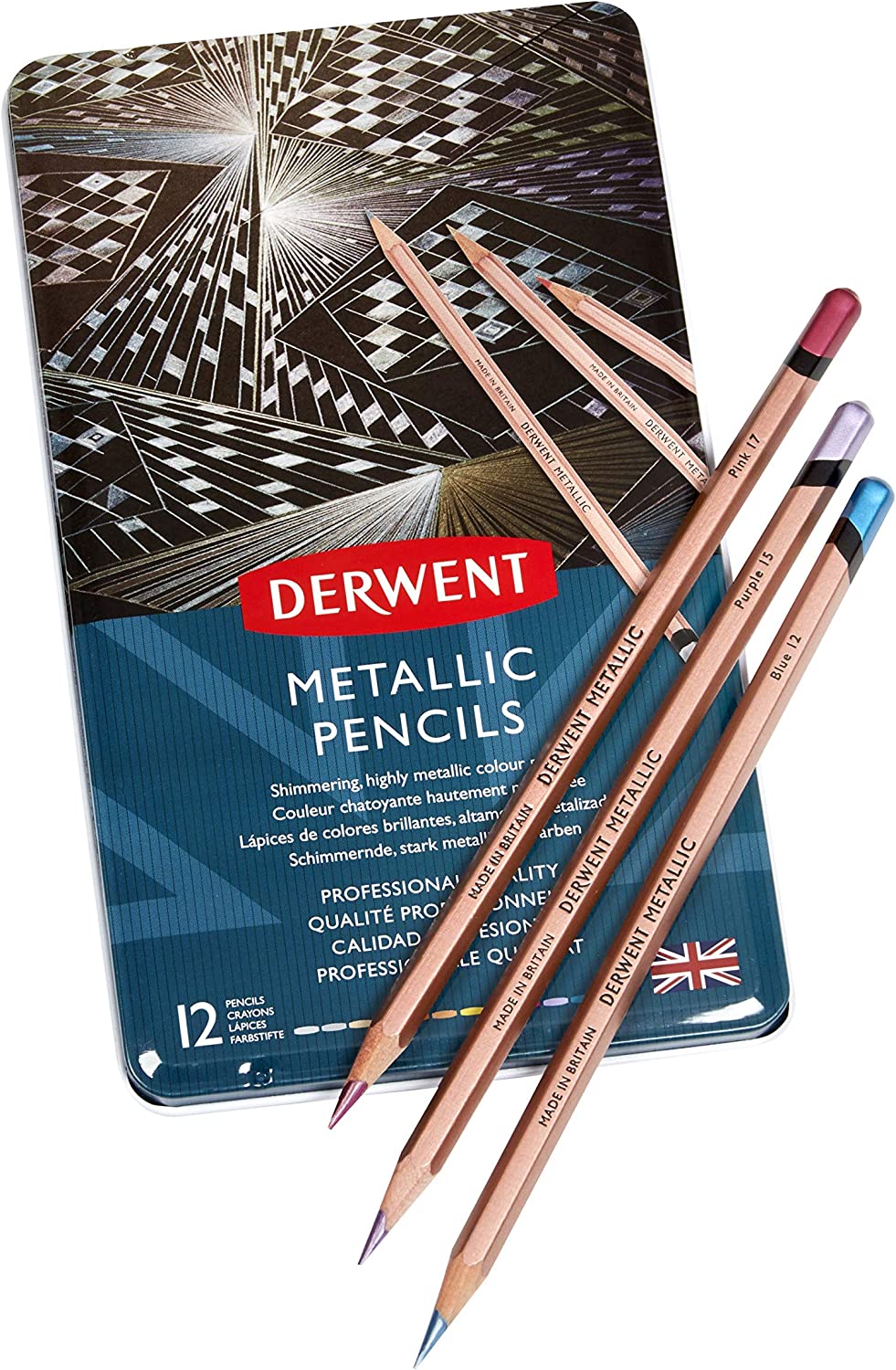 Derwent - Ensemble de crayons métalliques 12 boîtes