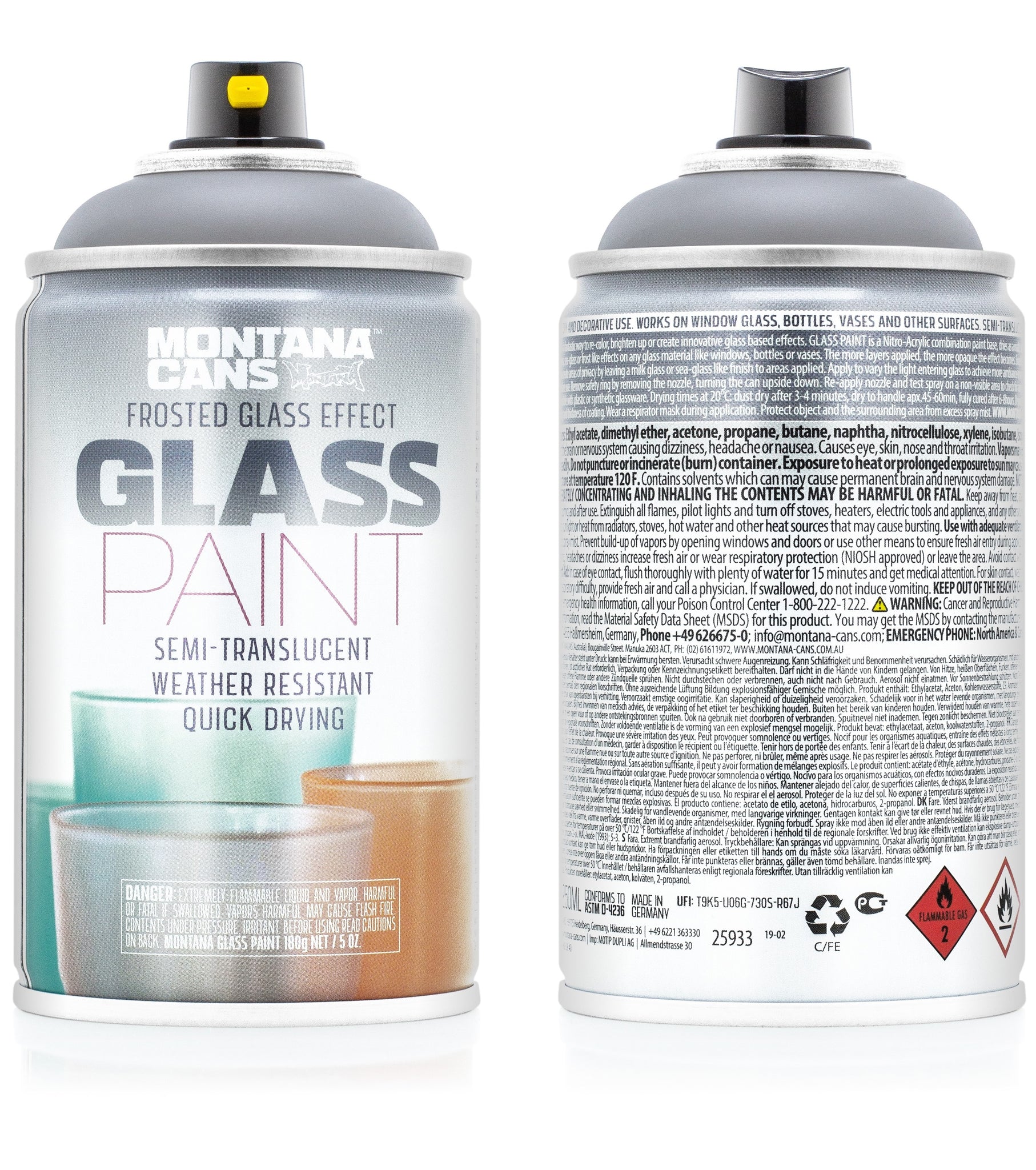 Montana - GLASS Paint 250ml - Black 9000